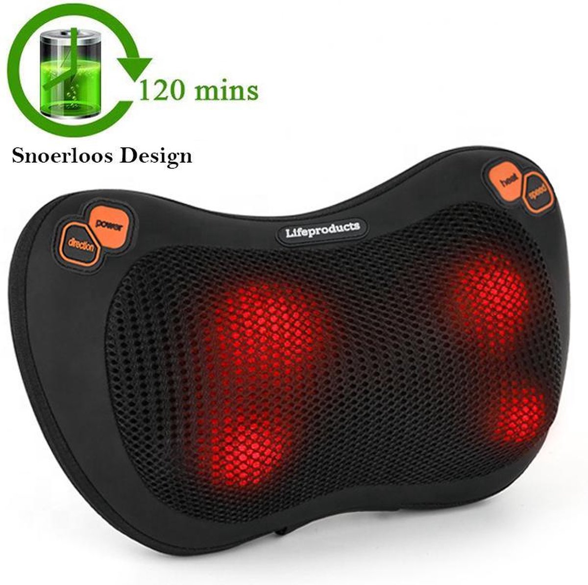 Lifeproducts Draadloos Massagekussen - Shiatsu Massage