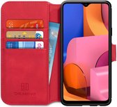 DG MING Retro Portemonnee Samsung Galaxy A20s Hoesje Rood