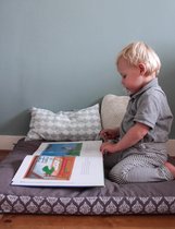Flowee Zabuton met geborduurde mandala's | Grijsbruin