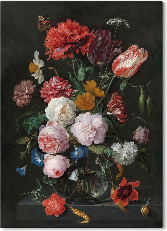 Schilderij op canvas - Stilleven met Bloemen - Jan Davidsz de Heem - 50x70cm