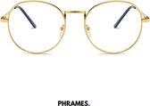 PHRAMES® - Helios Gold Drop – Beeldschermbril – Computerbril - Blauw Licht Filter Bril - Blauw Licht Bril – Gamebril – Unisex - UV400 - Voorkomt Hoofdpijn en Vermoeidheid