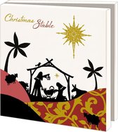 Kerstkaartenmapje met env, vierkant: Stable, Louise Anglicas