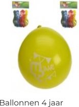 16  Ballonnen van 4 Jaar , div kleuren