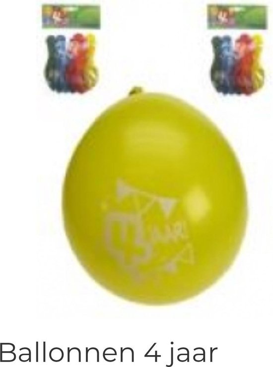 8 Ballonnen 4 Jaar , div kleuren