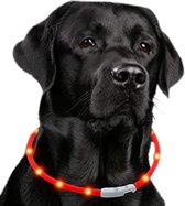 FairChoice©| Led halsband hond | Honden halsband | Met verlichting | Oplaadbaar via USB | Universeel | 20-70cm | Lichtgevende halsband | Veiligheid