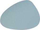 Placemat Leder Licht/Blauw ei-vormig 41x30cm - Placemat Organisch