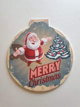 Mdf wandbord in de vorm van een kerstbal Merry Cristmas