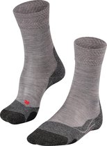 FALKE TK2 Melange Wandelsokken anti blaren, medium padding merinowol sportsokken dames grijs - Maat 35-36