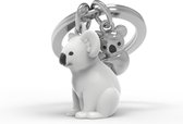 Metalmorphose Koala familie Sleutelhanger 3D Metaal - Grijs