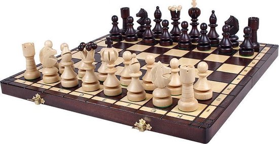 Afbeelding van het spel LARGE PEARL - schaakbord met schaakstukken – Schaakspel -42x42cm.