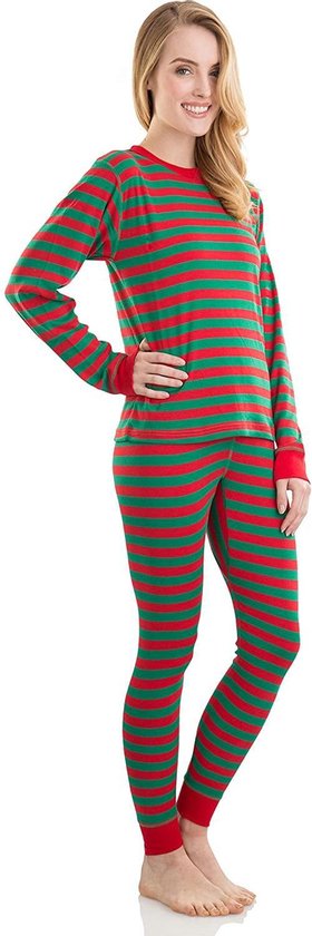 Elowel - Pyjama de Noël rayé adulte unisexe, 2 pièces, 100 % Katoen,  confortable,... | bol.com