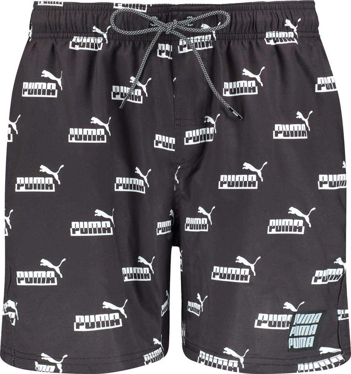 PUMA SWIM MEN NO.1 LOGO AOP MID SHORTS 1P Zwart