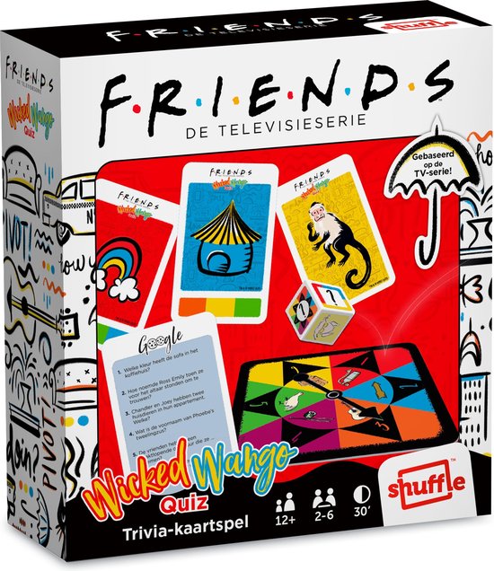 Bordspel: Friends - Wicked Wango Quiz - Friends tv serie - Bamboozled - Gezelschapsspel - Bordspel - Kaartspel - Trivia, van het merk Shuffle