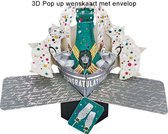 3D Pop-up wenskaart met envelop – Congratulations – Champagne