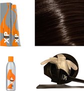 XP100 haarverf pakket kleur 6.1  Donkerblond & As (1x 100ML) met 9% waterstof ( 1x 250ML) incl verfbakje, kwast, maatbeker, puntkam en handschoenen