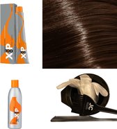 XP100 haarverf pakket kleur 7.00  Middenblond intensief (1x 100ML) met 6% waterstof ( 1x 250ML) incl verfbakje, kwast, maatbeker, puntkam en handschoenen