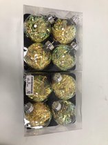 Kerstballen - 4x2 - Transparant met geel -