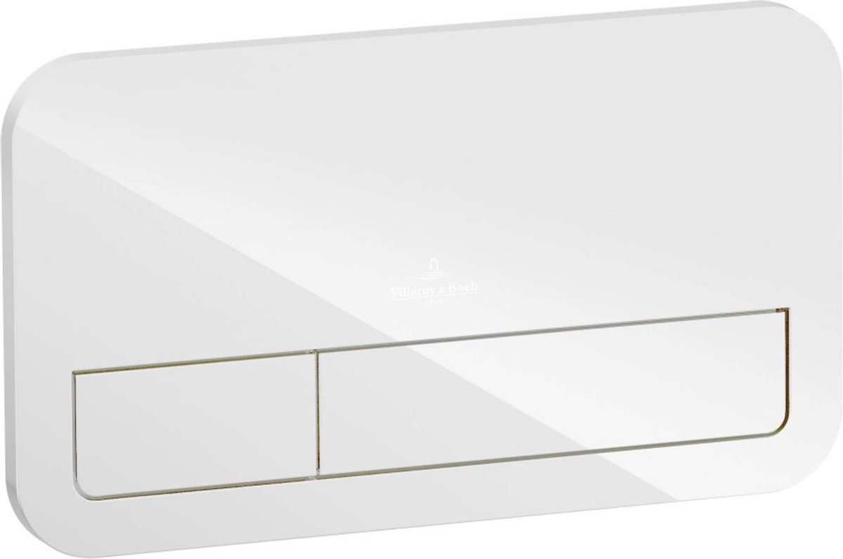 Villeroy & Boch Viconnect 2 knops bedieningsplaat glas glossy wit