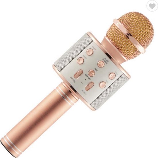 Karaoke Microfoon - Draadloos - Bluetooth Verbinding - Rosékleurig - Voor de gezelligste feestjes - Merkloos