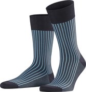 FALKE Oxford Stripe Business & Casual Katoen Heren Sokken blauw - Maat 39-40