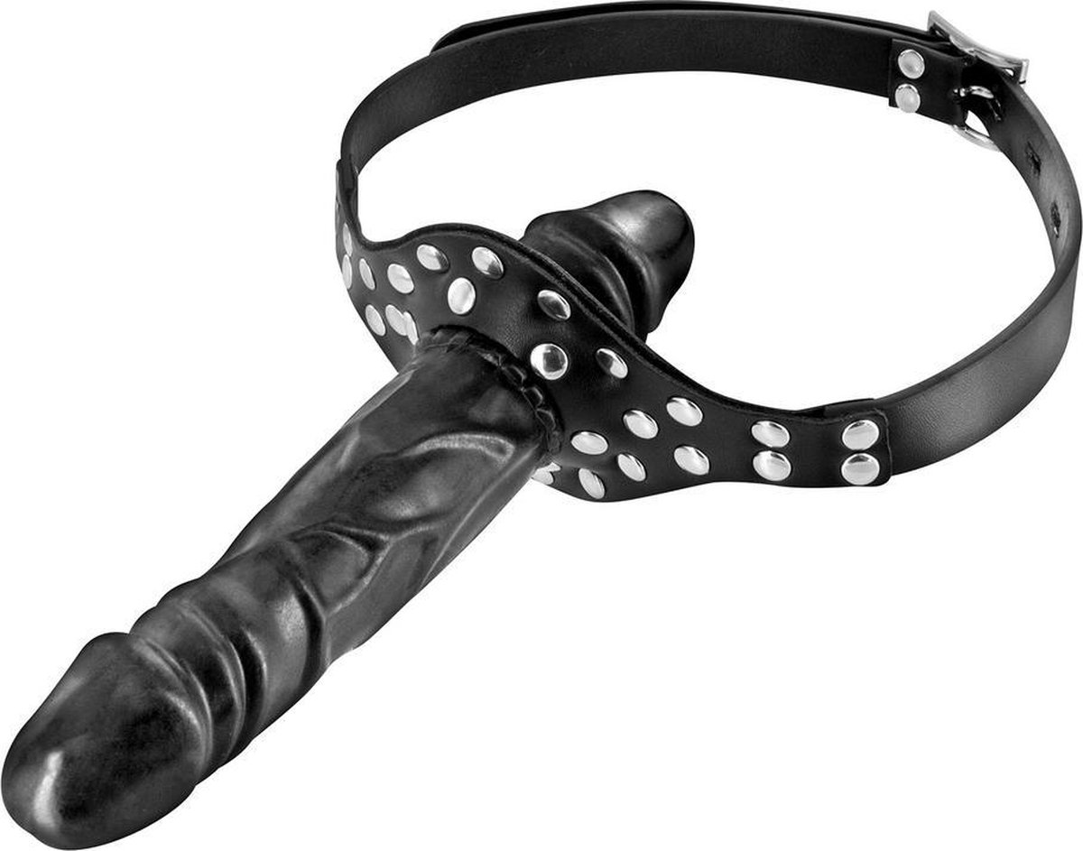 Goedkoopste Fetish Tentaion - Gag met Dubbele Penis - Zwart