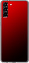 Samsung Galaxy S21 Plus - Smart cover - Zwart Rood - Transparante zijkanten
