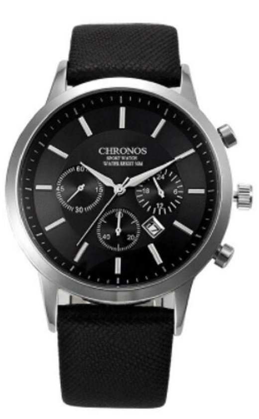 Chronos Montre homme Noir 42 mm Emballage I deLuxe bol