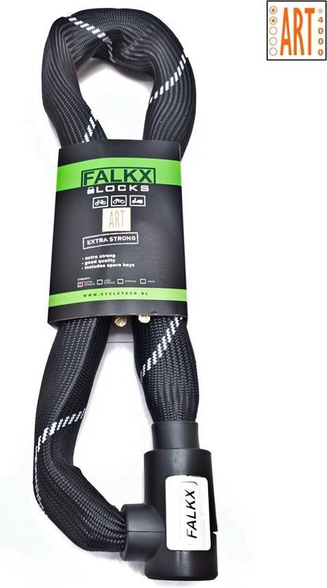 Falkx - Kettingslot - ART2 Goedgekeurd - Lengte 110 cm - Schakels 8.3 mm -  Zwart | bol.com
