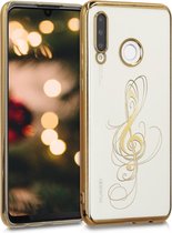kwmobile hoesje voor Huawei P30 Lite - backcover voor smartphone - Muzieksleutel design - goud / goud / transparant