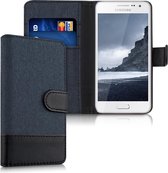 kwmobile telefoonhoesje voor Samsung Galaxy A3 (2015) - Hoesje met pasjeshouder in donkerblauw / zwart - Case met portemonnee