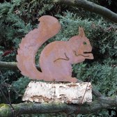 Tuindecoratie eekhoorntje - boomschroef - ecoroest - roest -