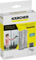 Karcher microvezel reinigingspads grijs - 2 stuks - voor buiten raamwisser WV2 Premium, WV5 Premium Window Vac ruitenwisser pads - inclusief vuilscraper - vensterreiniger