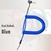 GoodvibeZ CurlZ | Blauw | Stereo Audio Jack KabelS 3.5 mm - AUX Kabel Gold Plated - Male to Male - Zwart - 0,8 meter | Mobiel / Stereo / MP3 Speler / TV /