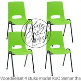 King of Chairs -Set van 4- Model KoC Samantha lime met zwart onderstel. Stapelstoel kuipstoel vergaderstoel tuinstoel kantine stoel stapel stoel kantinestoelen stapelstoelen kuipst