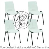 King of Chairs -Set van 4- Model KoC Samantha wit met zwart onderstel. Stapelstoel kuipstoel vergaderstoel tuinstoel kantine stoel stapel stoel kantinestoelen stapelstoelen kuipsto