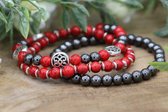 Bubbels sieraden handgemaakte natuurstenen set armbanden maat S - Sieraden sjoppie