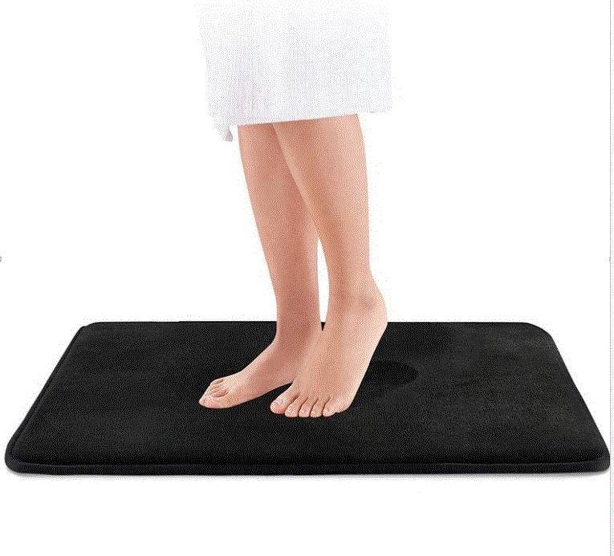 Badmat van Memory Foam zwart - Absorberende Badmat - Water Absorberend - Douchemat - Badmat - Schone