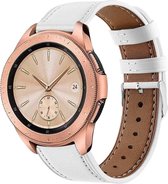 Leer Smartwatch bandje - Geschikt voor  Samsung Galaxy Watch 42mm bandje leer - wit - Horlogeband / Polsband / Armband