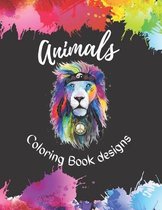 Animals coloring book designs: Animals mandala Coloring Book - Colors, Animals