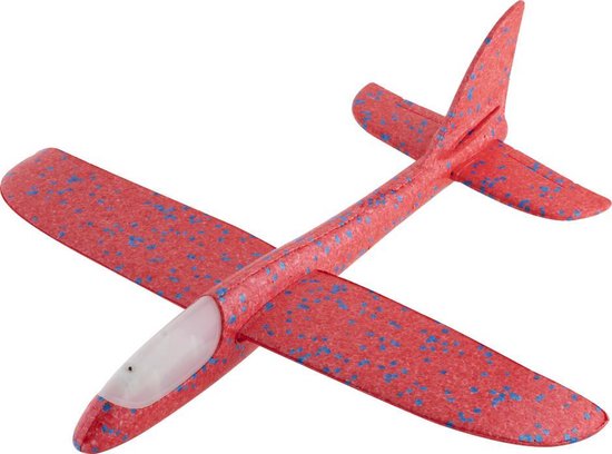 bol.com | Maak je eigen foam vliegtuig - Led verlichting - Zweefvliegtuig  speelgoed - Rood...