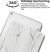 Hoes geschikt voor iPad Air 2022 / 2020 10.9 inch - Trifold Smart Book Case Cover Leer Hoesje Marmer - Tempered Glass Screenprotector