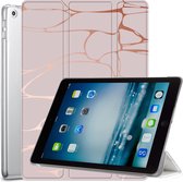 Hoes geschikt voor iPad 2017 / 2018 9.7 inch - Trifold Book Case Leer Tablet Hoesje Marmer Roze
