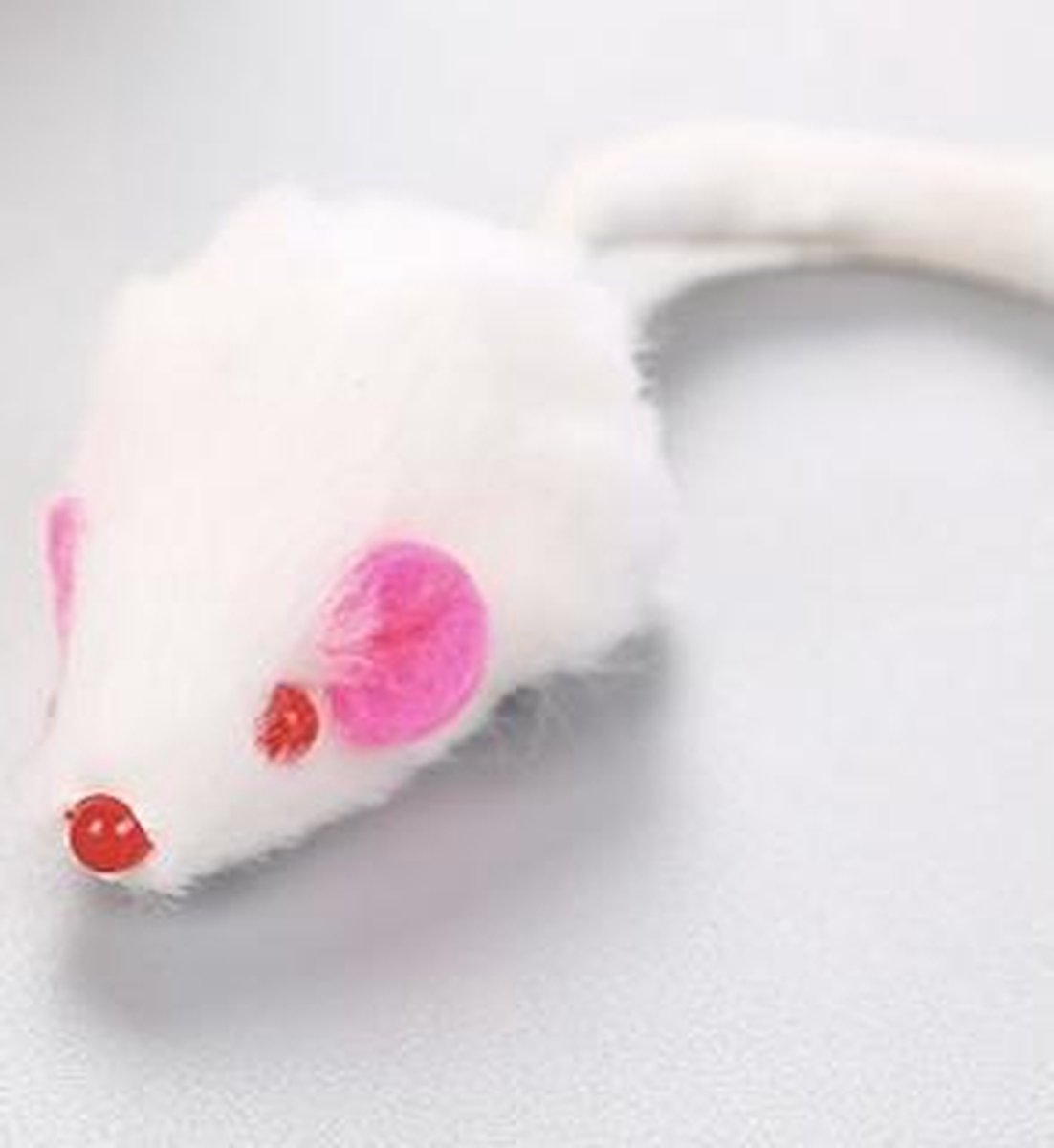 Speelmuisje ALBINO WIT muis 5 cm ( kattenspeeltjes - kattenspeelgoed ) - Merkloos