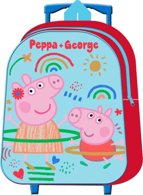 PEPPA PIG & George Trolley Koffertje voor vakantie / logeren reistas met...