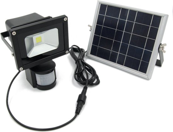Afdeling Verdragen partitie Solar Schijnwerper. Buitenlamp op zonne-energie, met bewegingsdetectie  sensor & los... | bol.com