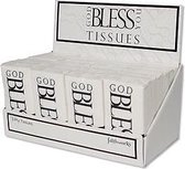 Display tissues (24) God bless you black/wit