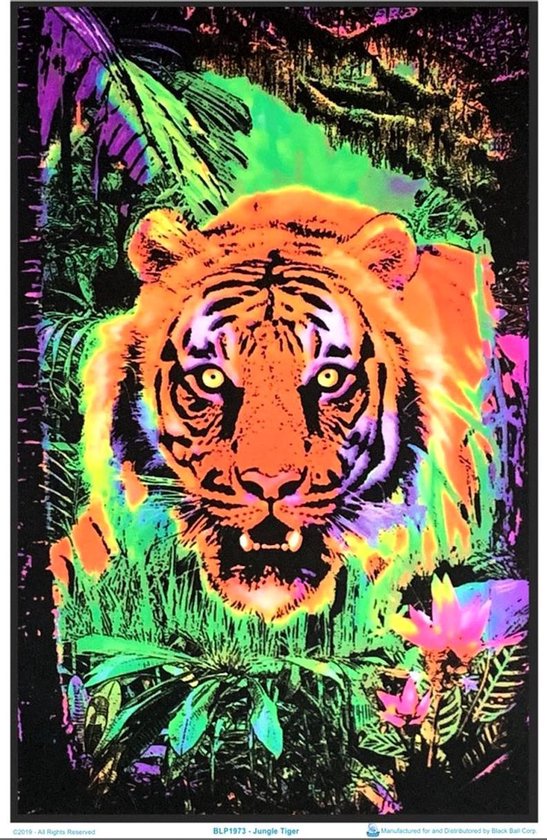 Jungle Tiger - Blacklight Poster