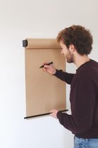 Studio Drijfveer - Papierrol houder / tekenrol voor aan de muur - Zwart, met Kraft papier