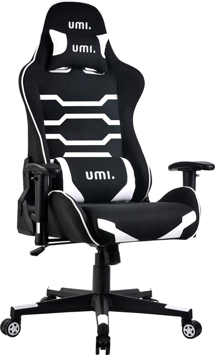 Bobby's Gamingstoel - Bureaustoel - Draaibaar - Ergonomisch - Kantelfunctie - Verstelbaar - Design - Zwart - Wit - 54.99 x 68.07 x 125.98 cm
