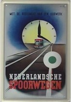 Nederlandsche Spoorwegen - NS - Metalen reclamebord - 10 x 15 cm - Wandbord